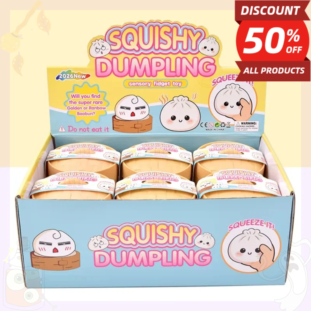 Glitzernde Dumpling Squishies Spielzeug-Box Bun Baozi Dumpling Mystery Box Bunte Lebensmittel-Squishies Sensorisches Fidget-Spielzeug Anti-Stress-Quetschbälle