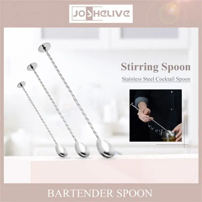 Cocktail Spoon Bar Spoon Stainless Steel Mixing Spiral Pattern Bar accessories Spoon Bar Tool Bartender Tools Stirring Rod