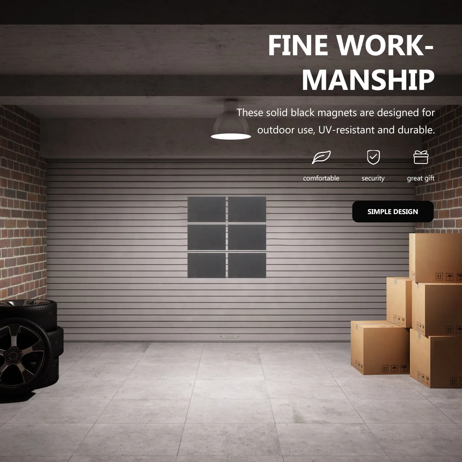 

32pcs Faux Magnetic Windows Fake Window Decals For Metal Garage Doors Outdoor Uv Resistant Rubber Magnetic Panels Sheets