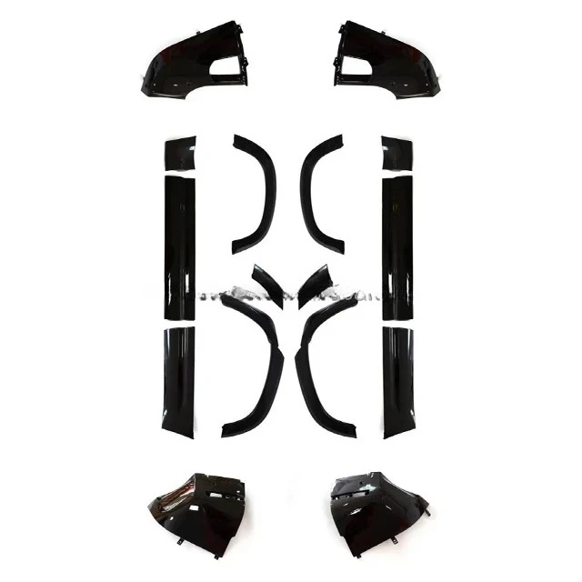 New Trends Black Bodykit Wrap Angle Side Skirts Door Trim Panel Wheel Arch For Land Rover Defender 110
