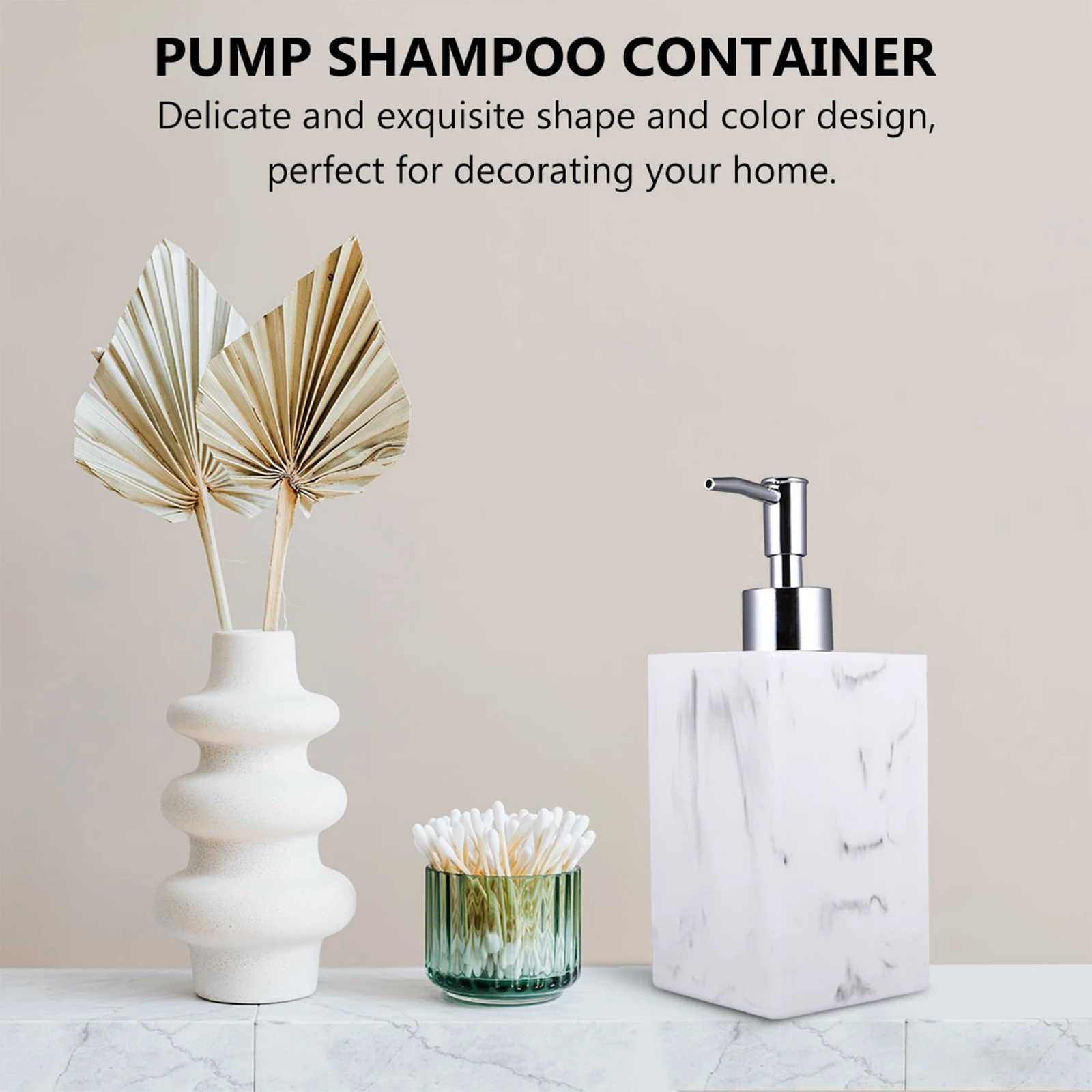 

1 Set Of Press Pump Soap Dispenser Resin Liquid Container Shampoo Bottle For Bathroom Kitchen Household Decorative Soap Holder