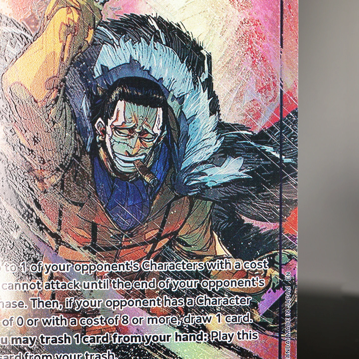 One Piece TCG OPCG English OP14-120 Crocodile SEC Play Set 8 Cost Black Crocodile Textured Foil Card Anime Collectible Cards view 5