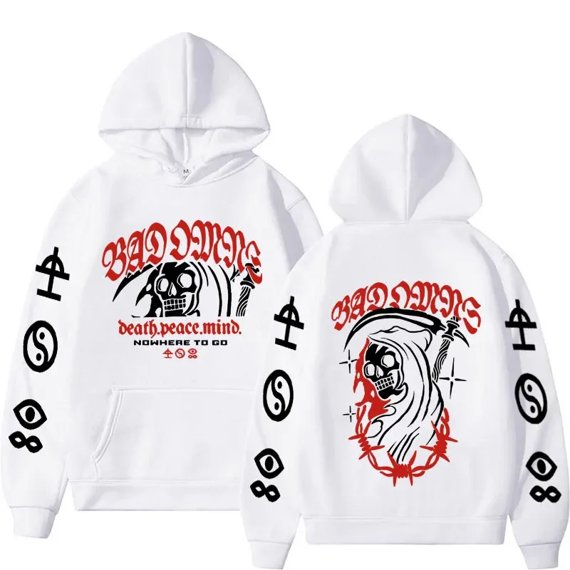 Limited Bad Omens Rock Band Music Tour 2023 Print Hoodie Men\'s Harajuku Fashion Y2K Sweatshirts Gothic Fleece Long Sleeve Hooded