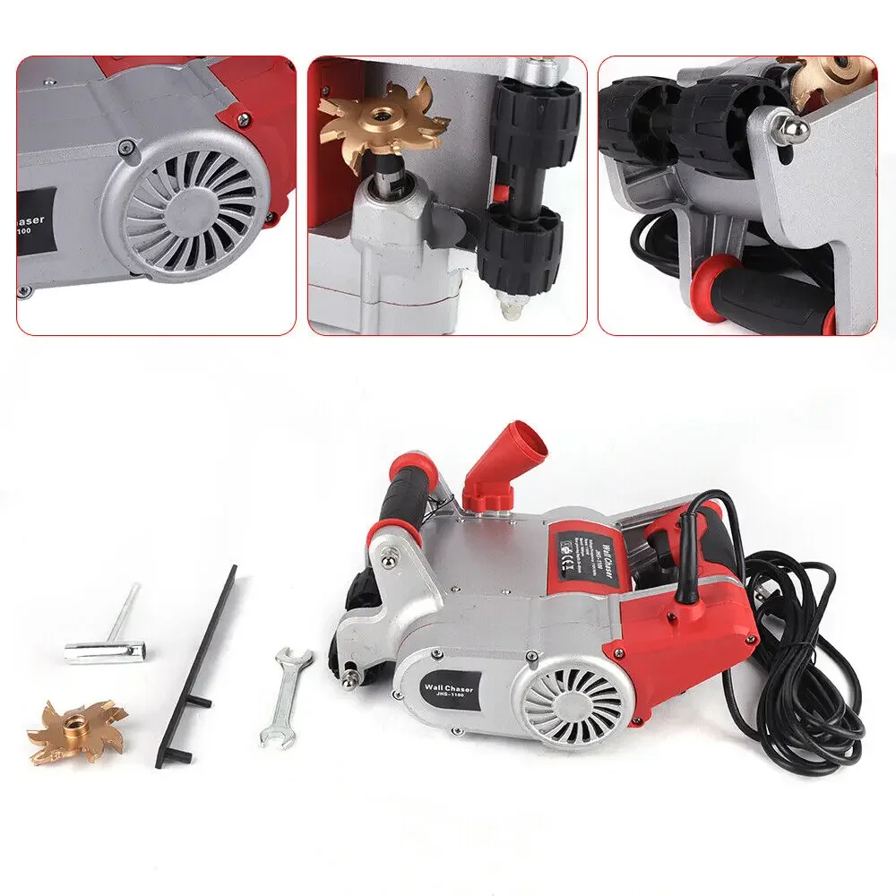Máquina elétrica de corte de concreto com ranhuras para piso e parede de 1100 W – Ferramenta de entalhe para trabalhos de construção eficientes, 50 Hz