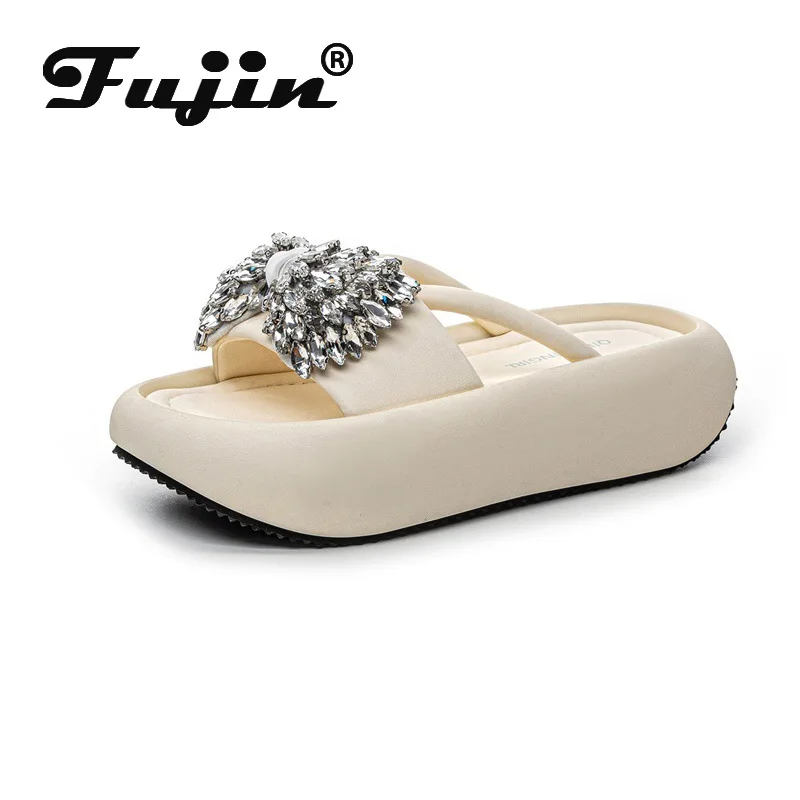 

Fujin/женские тапочки 5,5 см, женская повседневная обувь, модные шлепанцы, женская летняя обувь, пляжная обувь, кроссовки, обувь