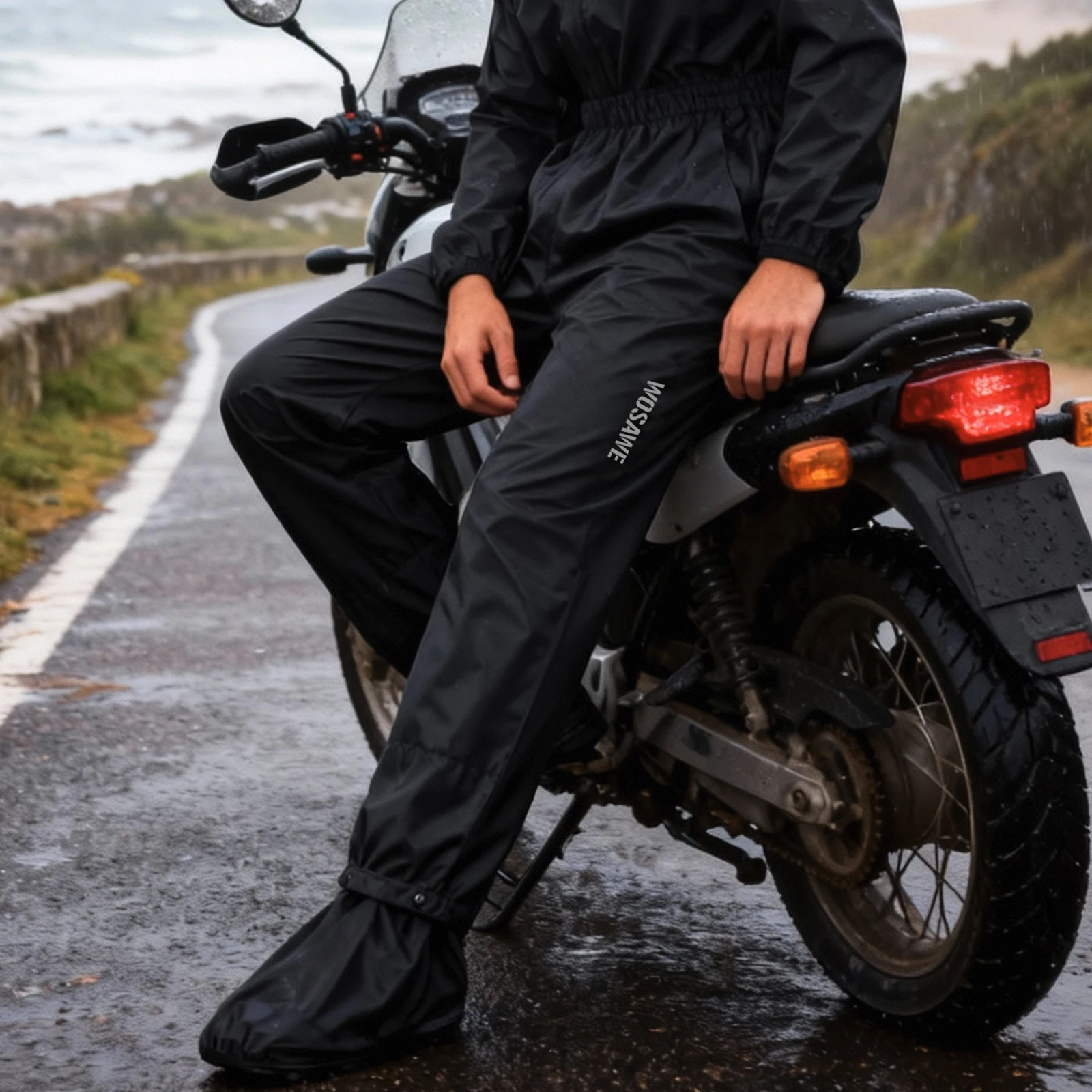 WOSAWE Motorcycle Rainproof Single Pants Waterproof Unisex Riding Fishing Adult Outdoor Fishing Breathable Wear Rain Pants