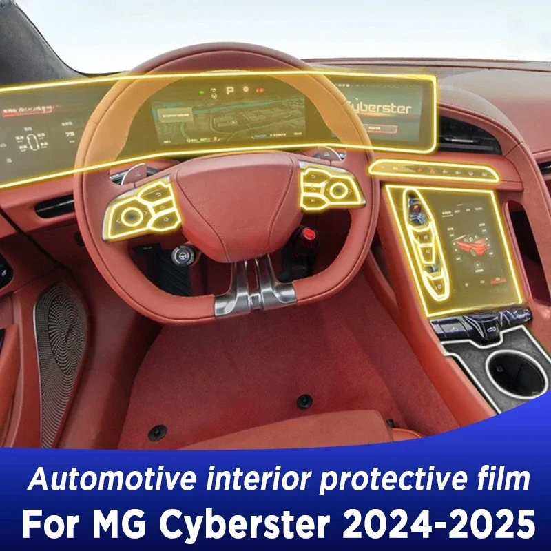 

MG Cyberster 2024-2025 Center Console Gear Panel Screen TPU Car Interior Protective Film Anti-Scratch Repair Sticker
