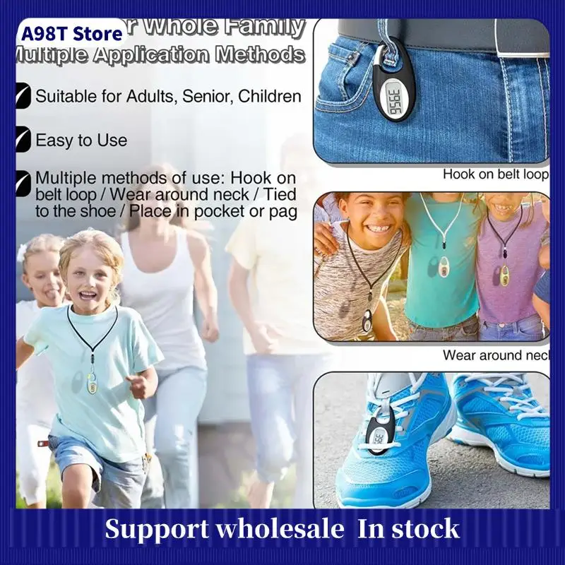 

A98T Mini Digital Pedometer 3D Walking Step Counter For Outdoor Sports Running Kids Men Women Walking Tracker