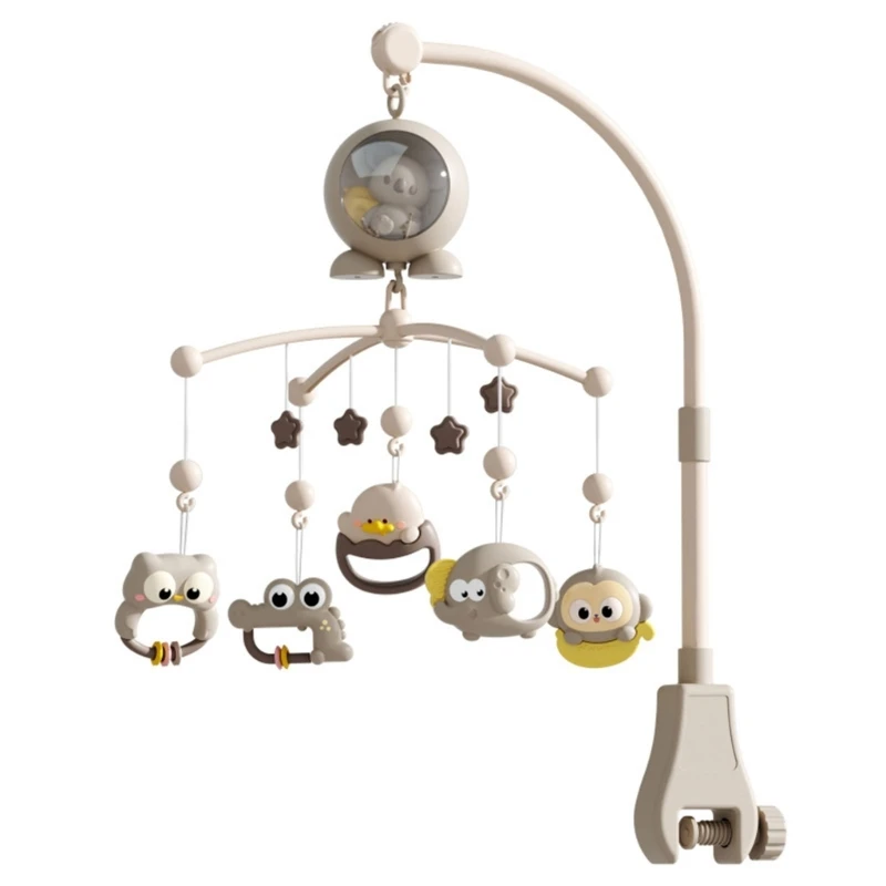 Roterende babybedje Mobiele muzikale afstandsbediening Liedjes Dierenverlichting Visueel volgspeelgoed 24BE