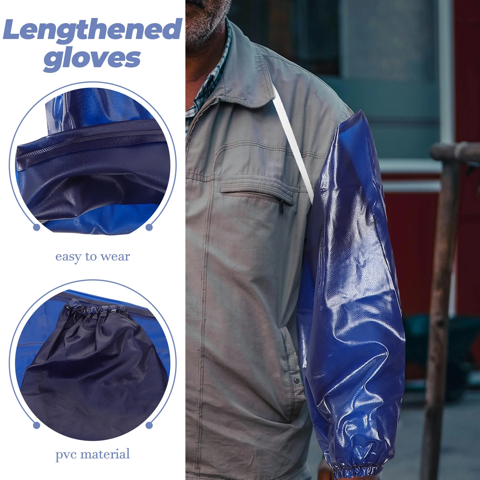 

1 Pair Waterproof Arm Sleeves For Cleaning Fishing Gardening Dog Grooming Work Protection Lengthened Elbow Gloves Full Arm