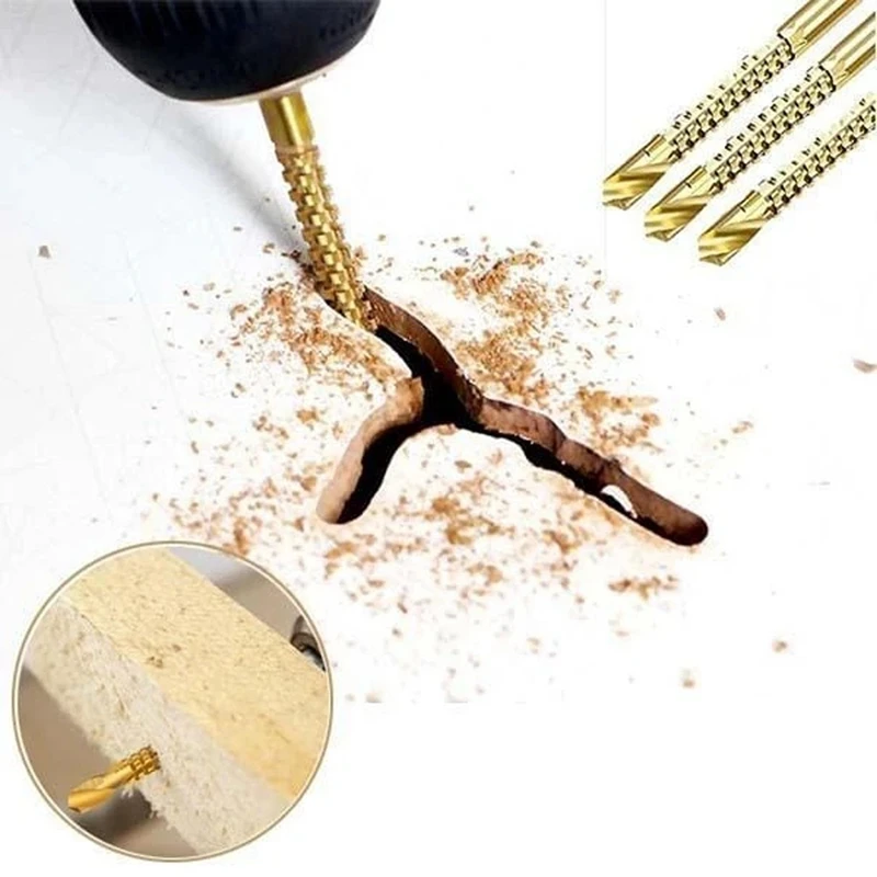 6Pcs Cobalt Drill Bit Set Hole Saw Grooving Set Woodworking Sawtooth Drill Slotted Drill