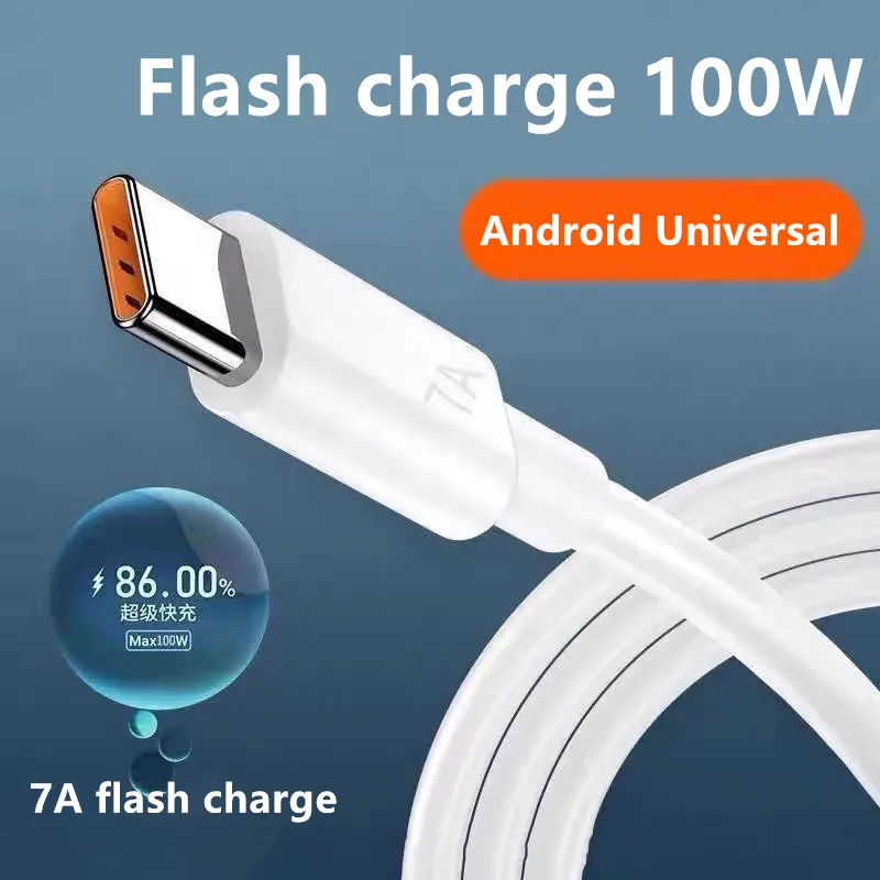 7A 100W Type C Super Fast Charging 3.0 Cable for Huawei Mate 40 30 for Xiaomi for Samsung S20 Quick Charge USB C Cable Data Cord