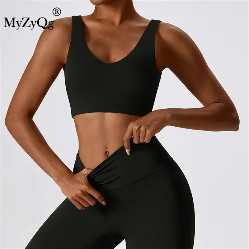 MyZyQg Women High Strength Naked Yoga Bra Shock-proof Tight Sports Underwear Pilates Running Fitness Vest Cute Tank Tops