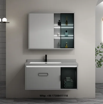 Custom Size Stainless Steel Bathroom Vanity with Integrated Basin for Modern Bath Interiors