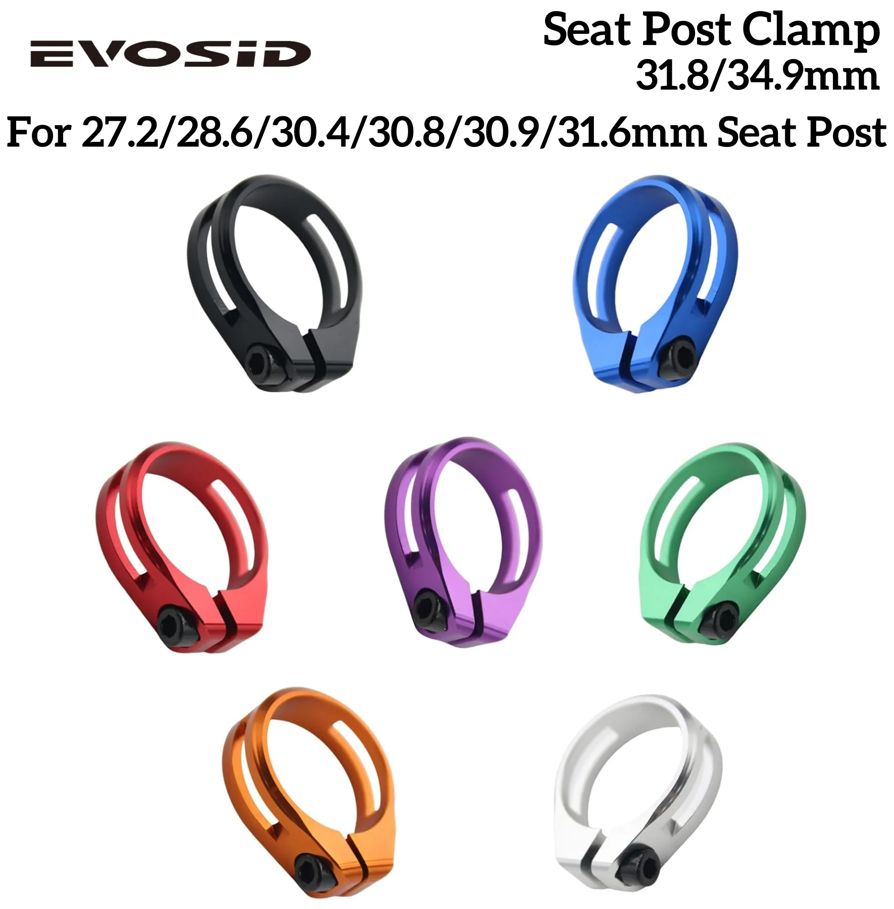EVOSID Mountain Bicycle Seatpost Clamps 31.8/34.9mm Road Bike Seat post Clamp 27.2/31.6mm MTB Bike Seat Pipe Bicycle Accessoires