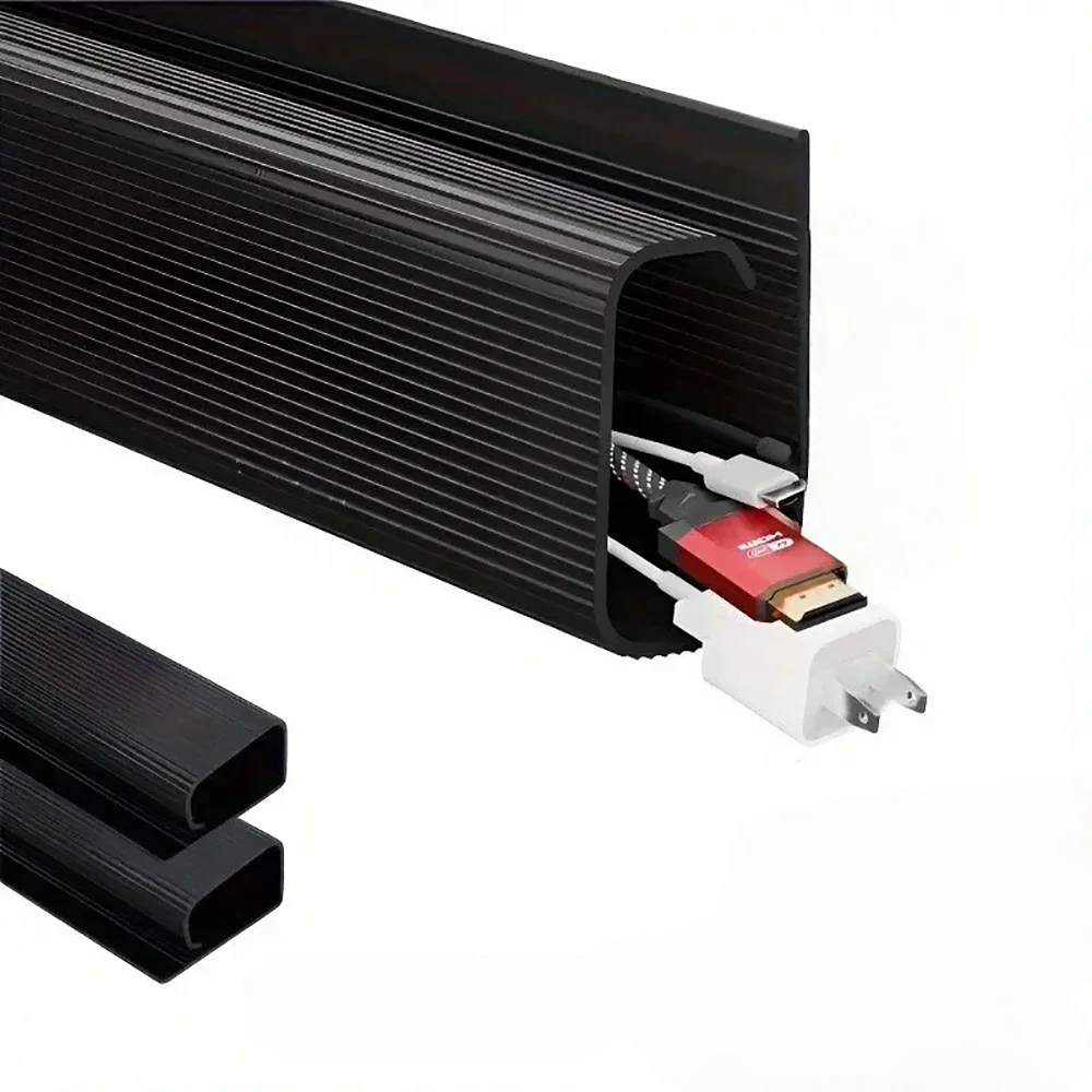 1PC 40cm Self-Adhesive Under Desk Cable Raceway Cord Organizer Cable Management Tray for Home Office