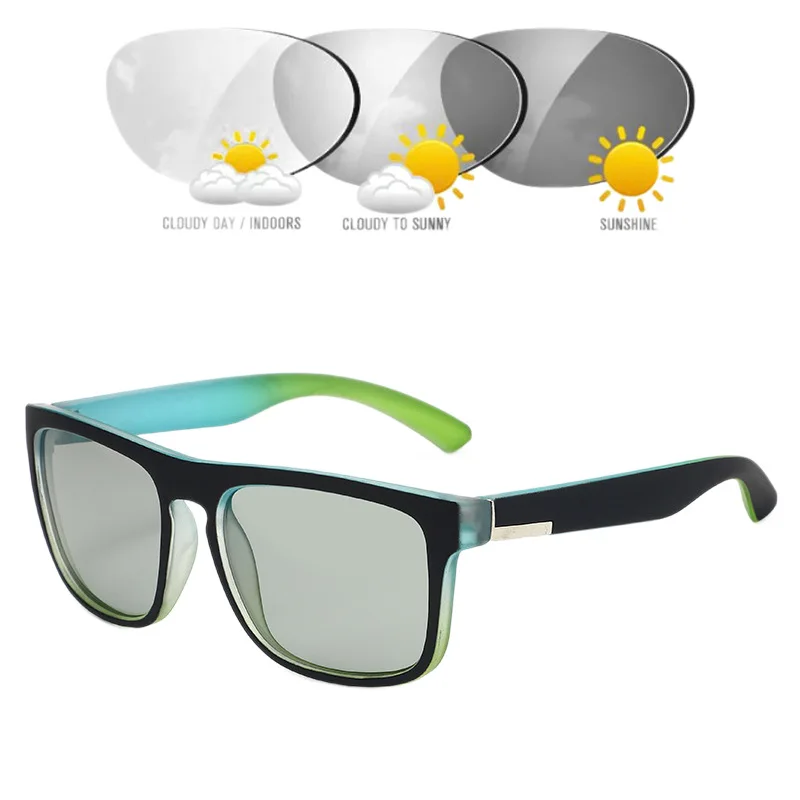 جديد الاستقطاب مربع النظارات الشمسية النساء الرجال نظارات شمسية الإناث النظارات المستديرة اللون تغيير عدسة للذكور الإناث النظارات