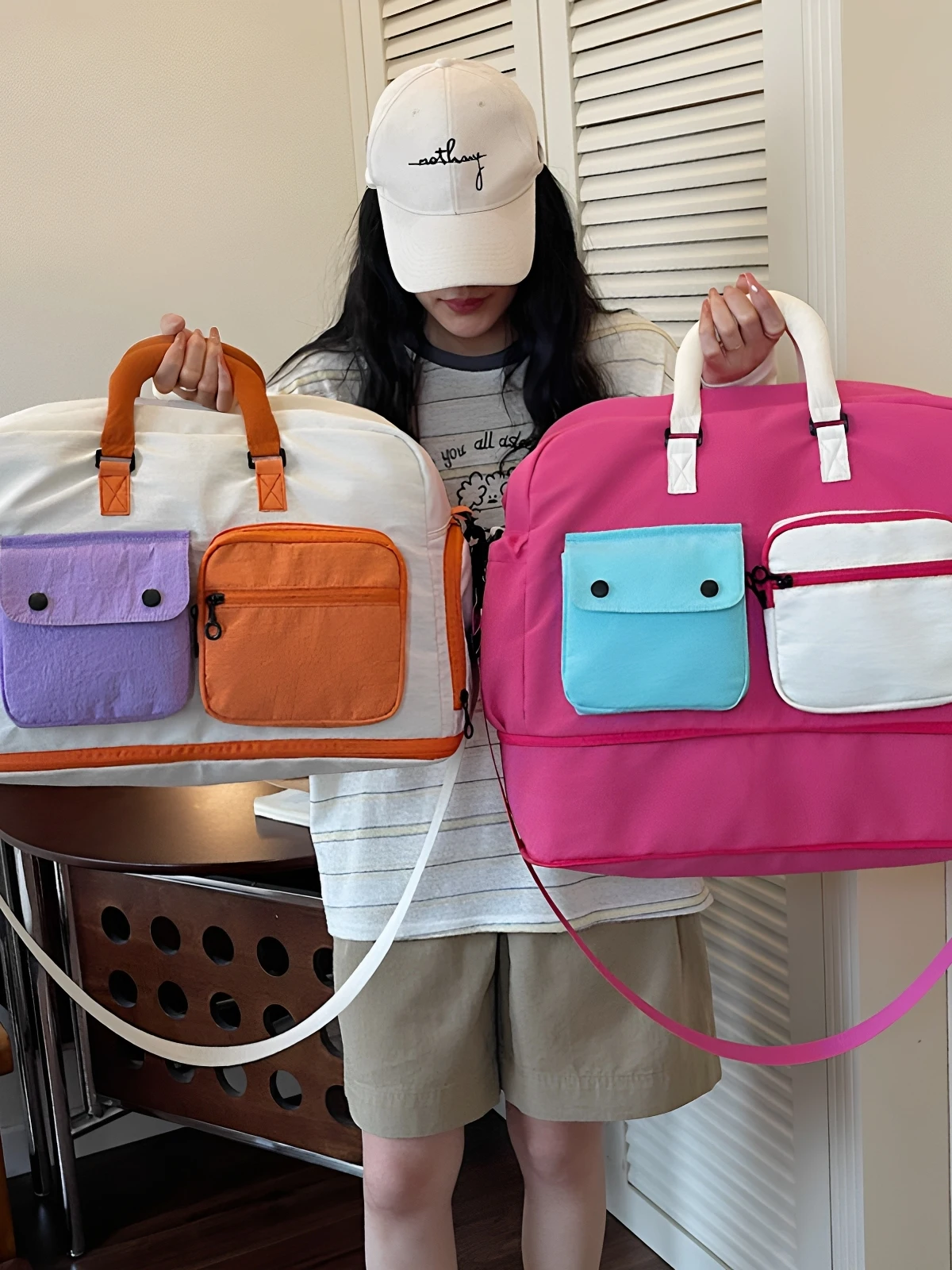 large-capacity-sport-travel-bag-women's-handheld-bag-carry-on-flight-bag-fitness-bag-lightweight-storage-travel-bag