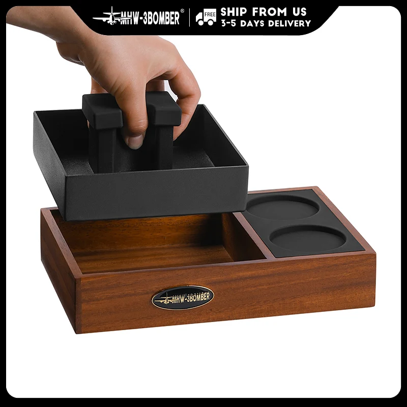 

MHW-3BOMBER Espresso Knock Box for Storage Tamper Distributor Portafilter 51-58mm Universal Coffee Organizer Box Barista Tools
