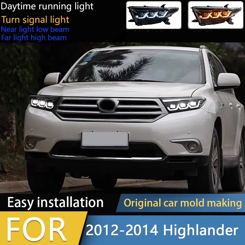 

Car Styling Head Lamp for Toyota Highlander Headlights 2012-2014 Kluger LED Headlight DRL Projector Lens Automotive Accessories