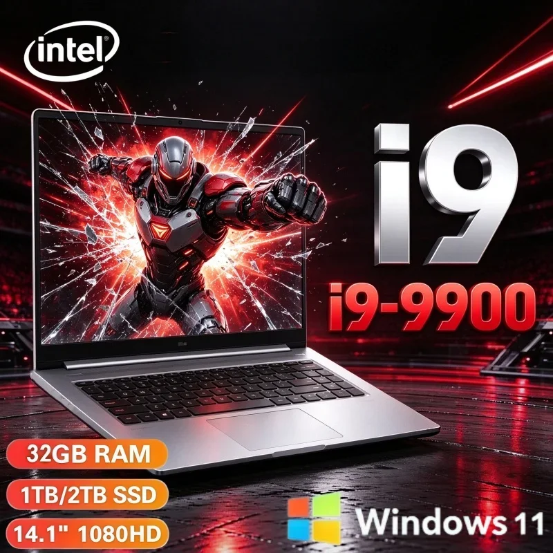 Intel Core I9 9900 Notebook 14.1 Inch Portable Laptop Windows11 32GB RAM 2TB SSD For Business Daily Work Gaming