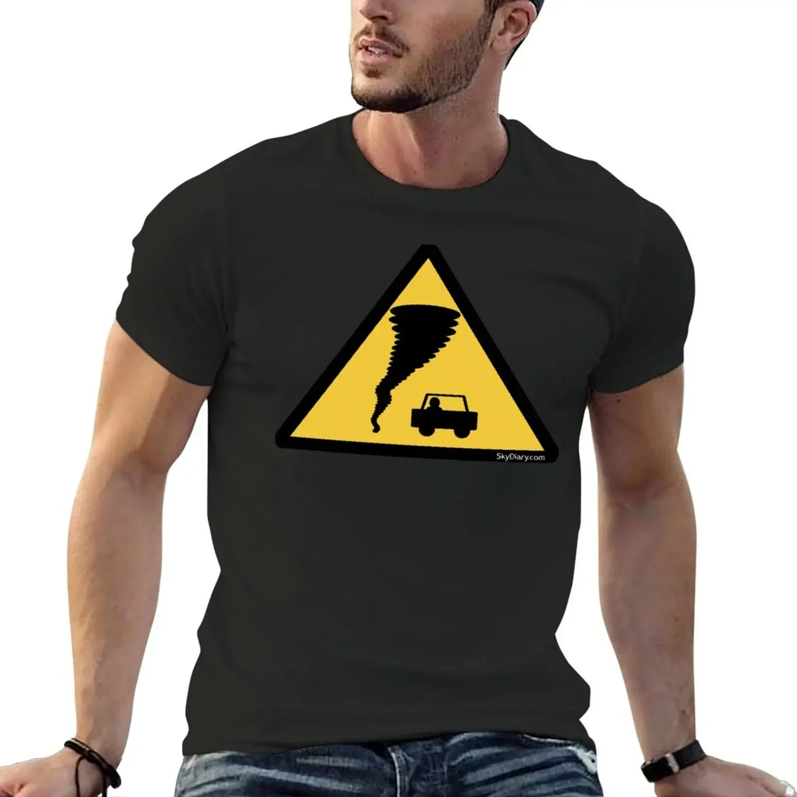 

Caution Tornado! Storm Chasers Warning T-Shirt summer tops plus sizes aesthetic clothes plus size men clothing