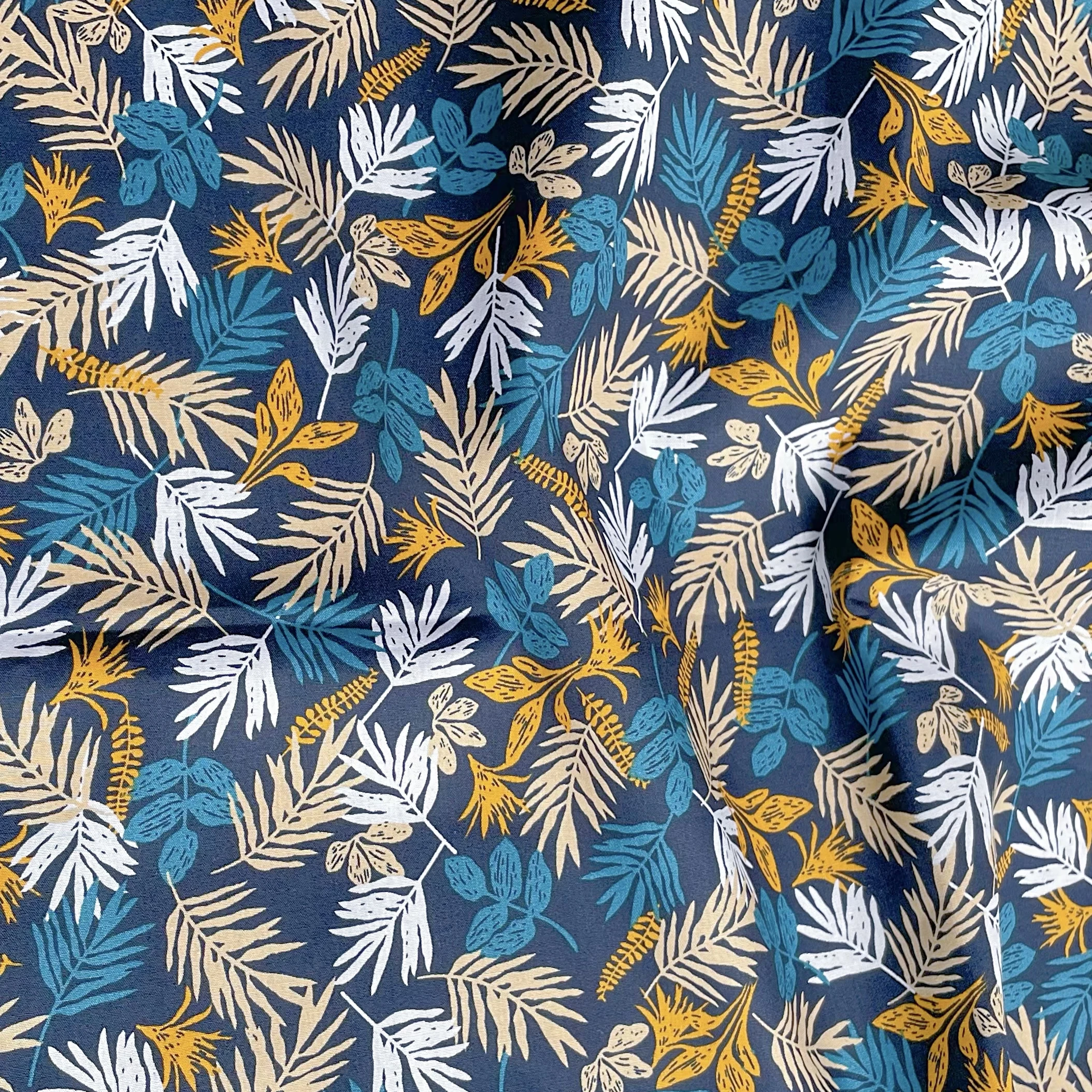 Summer Plant Tree Leaf 100% Cotton Fabric 40S Original Design Fabric Digital Printing for Sewing Cloth Dresses Skirt Kids Design