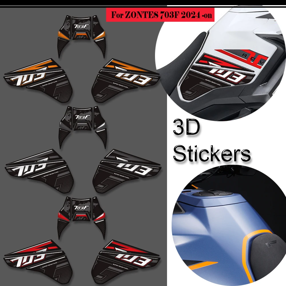 For Zontes  ZT703-F ZT-703F ZT 703F 703 F 2024 - Adventure Bike Tank Pad TankPad Cap Grips Gas Fuel Knee Stickers Decals Protect