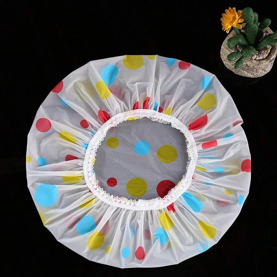 الجملة 5 قطع غطاء دش مقاوم للماء المرأة المنزلية الاستحمام المضادة للزيت الدخان العناية بالشعر غطاء دش غطاء الشعر الجاف #4