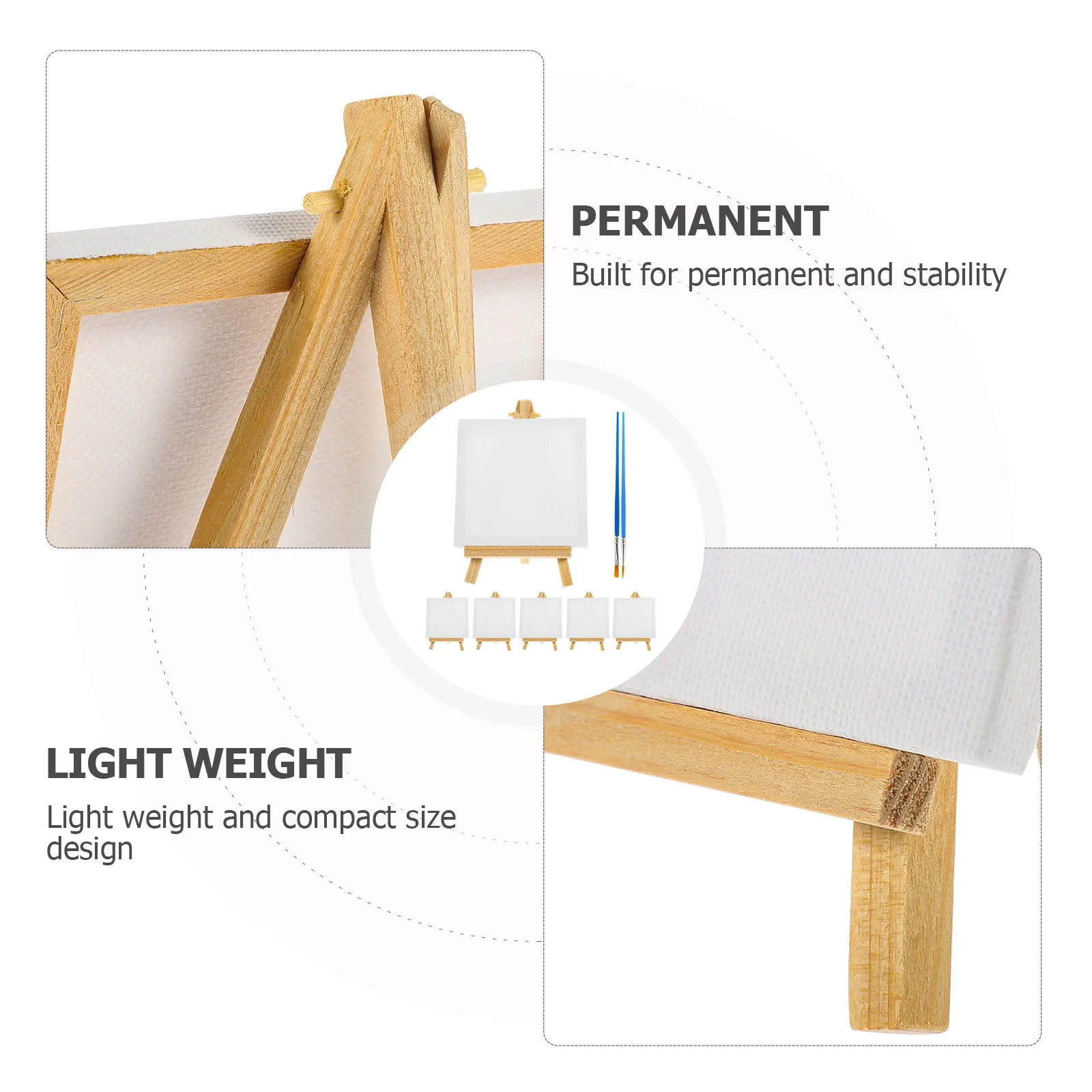 

1Set Canvas Frame Kit with Mini Easel Lightweight Wooden Holder Stand for Portable Art Sketching Travel Painting Enthusiasts