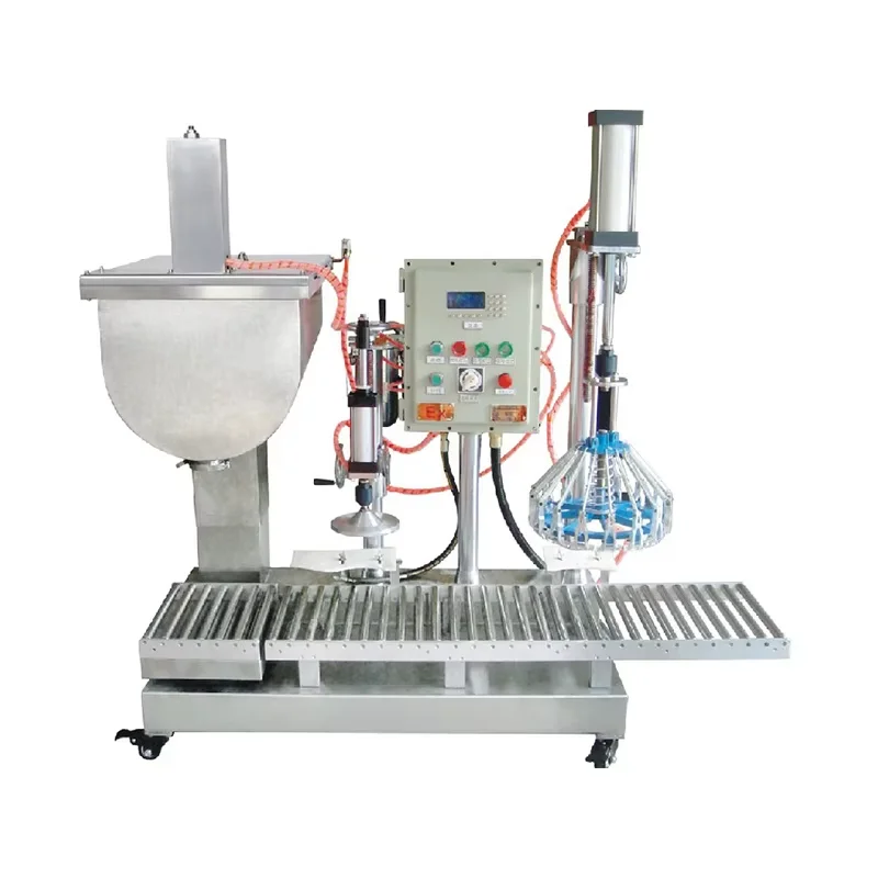 Large weight Liquid weighing filling and metal pail capping machine