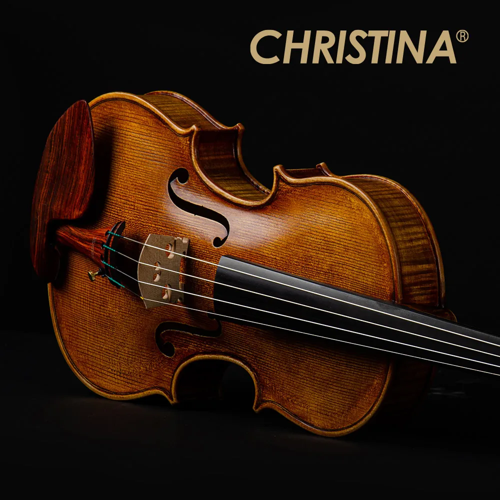 CHRISTINA Professional Violin S800 NEW Model One-piece Fine Flame Maple Back Rosewood Fittings European Premium Spruce 4/4 Size