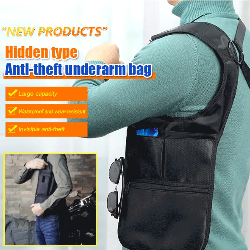 Upgraded anti-theft hidden underarm bag trendy cell phone bag secret agent bag close crossbody purse women style shoulder bag