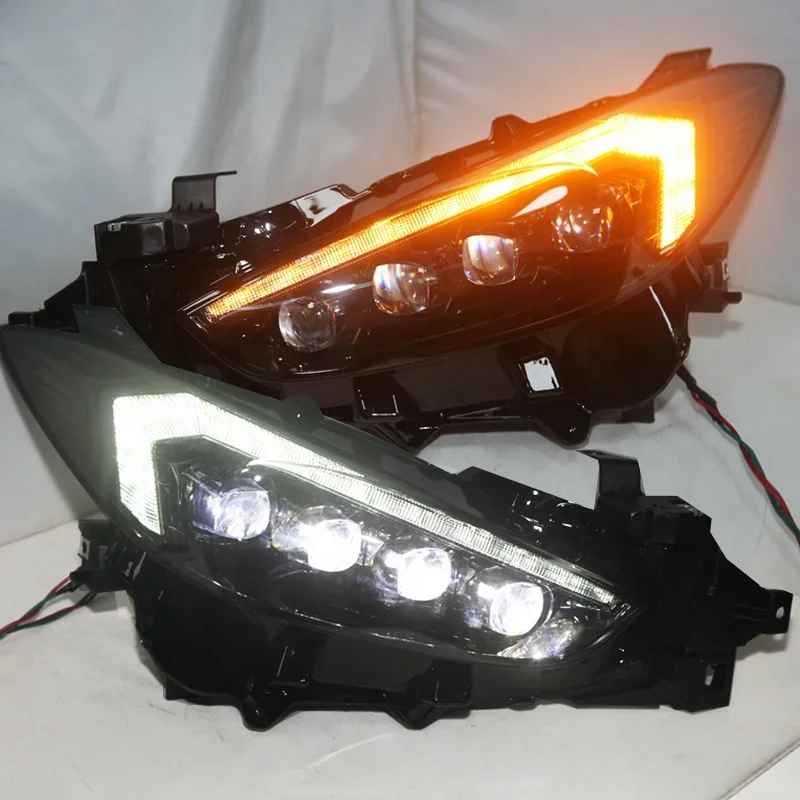 AirowFull Led Headlight Assemble For MAZDA 3 Axela LED Head Lamps 2017 For Mustang Style Moving LED Turning Light