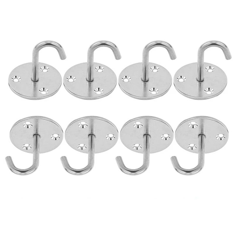 8 Pcs Wall Mount Ceiling Hooks Stainless Plant Bracket Wall Mount Lanterns Hangers For Plant Baskets,Outdoor Decor Hooks Promoti