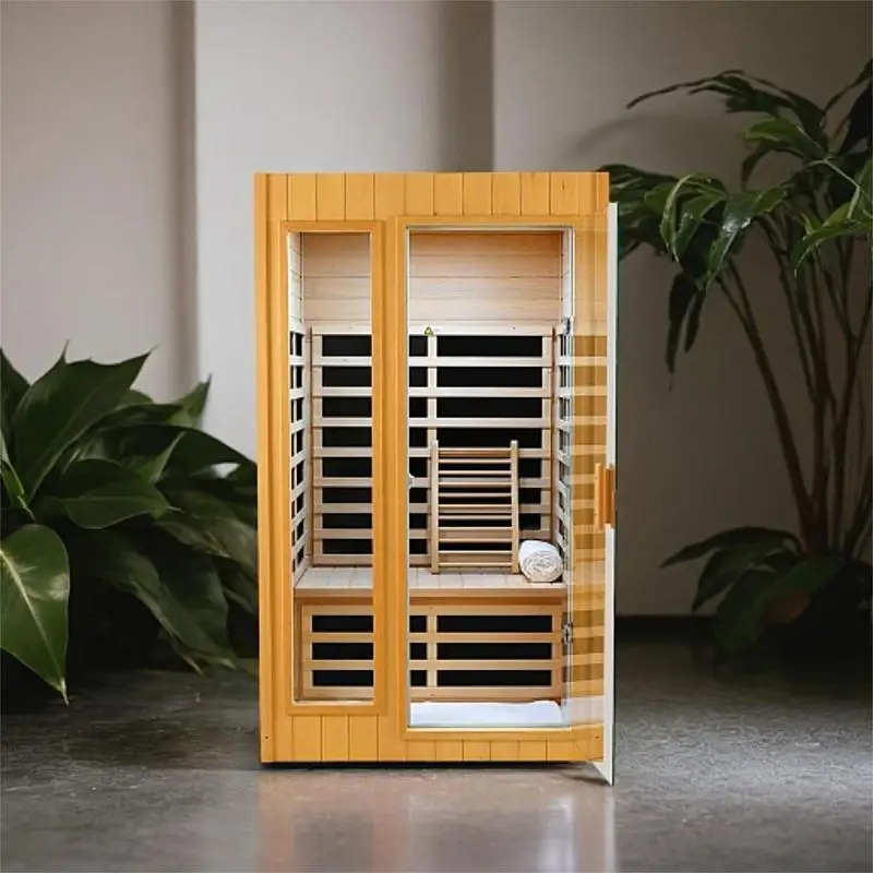 Two-Person Far Infrared Indoor Sauna Room with Embedded Roof