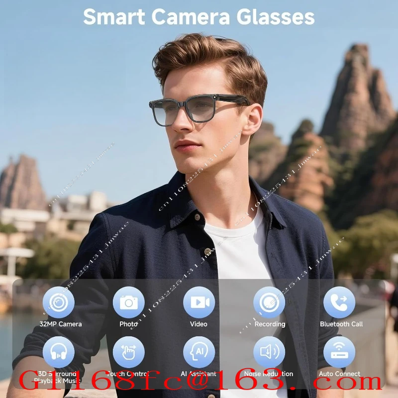 M02S Smart Glasses 8MP Real-time Bluetooth Call Glasses