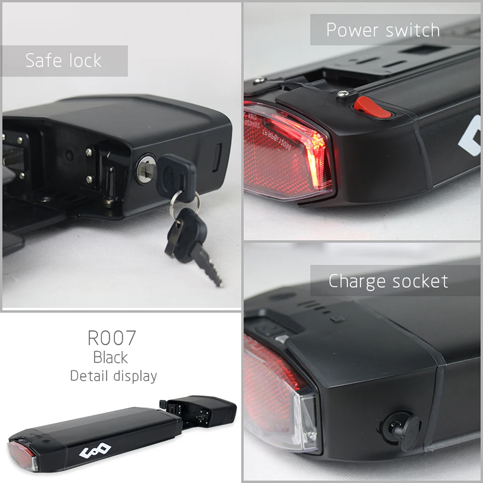 36V 21AH Gepäckträger Ebike Batterie 36V 15AH Lithium Batteria 18650 48V 14Ah für Elektrofahrrad 250W 350W 500W 750W 1000W – Detail 3