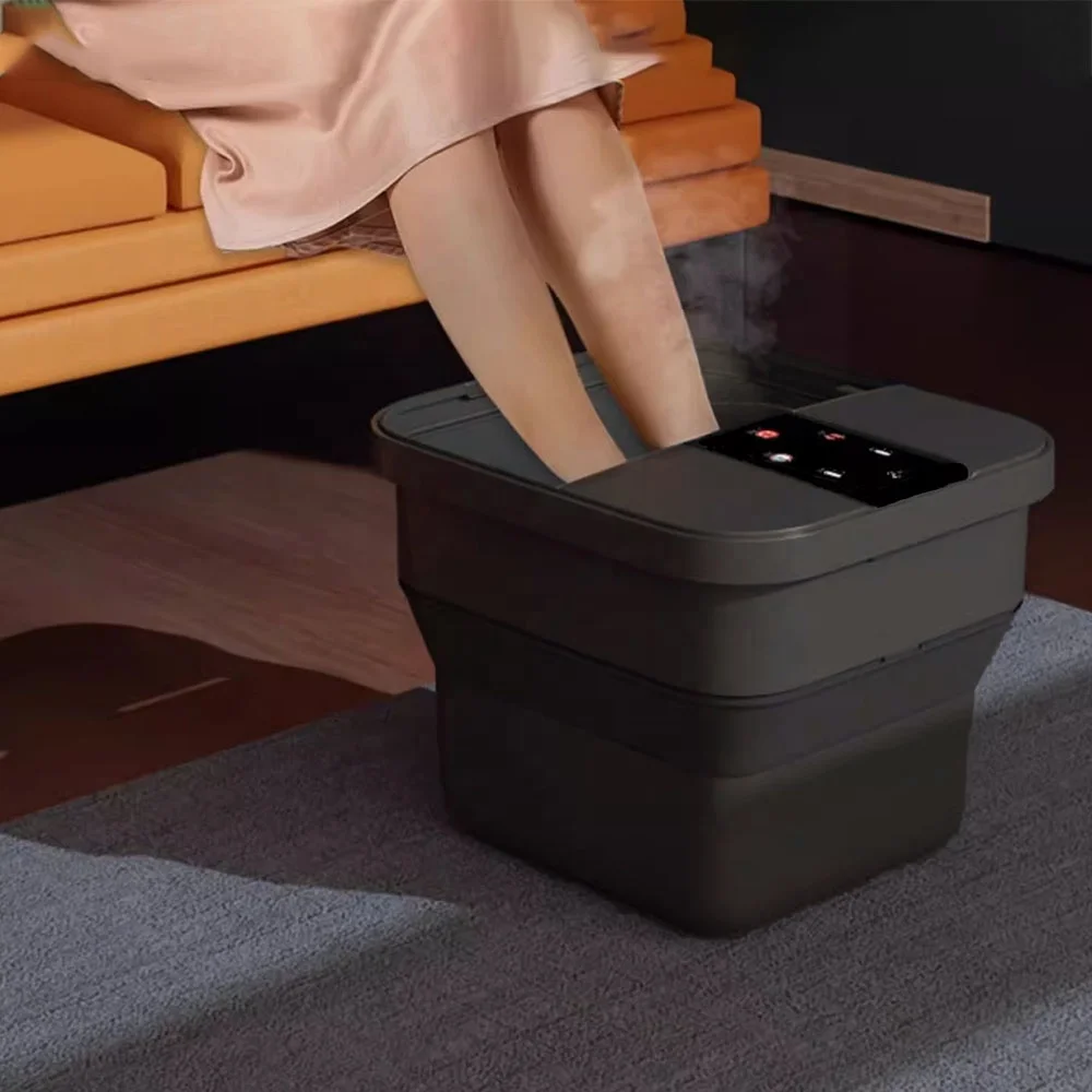 Smart Electric Foot Spa Massager with Heating and Vibration Remote Control Digital Display for Foot Relaxation