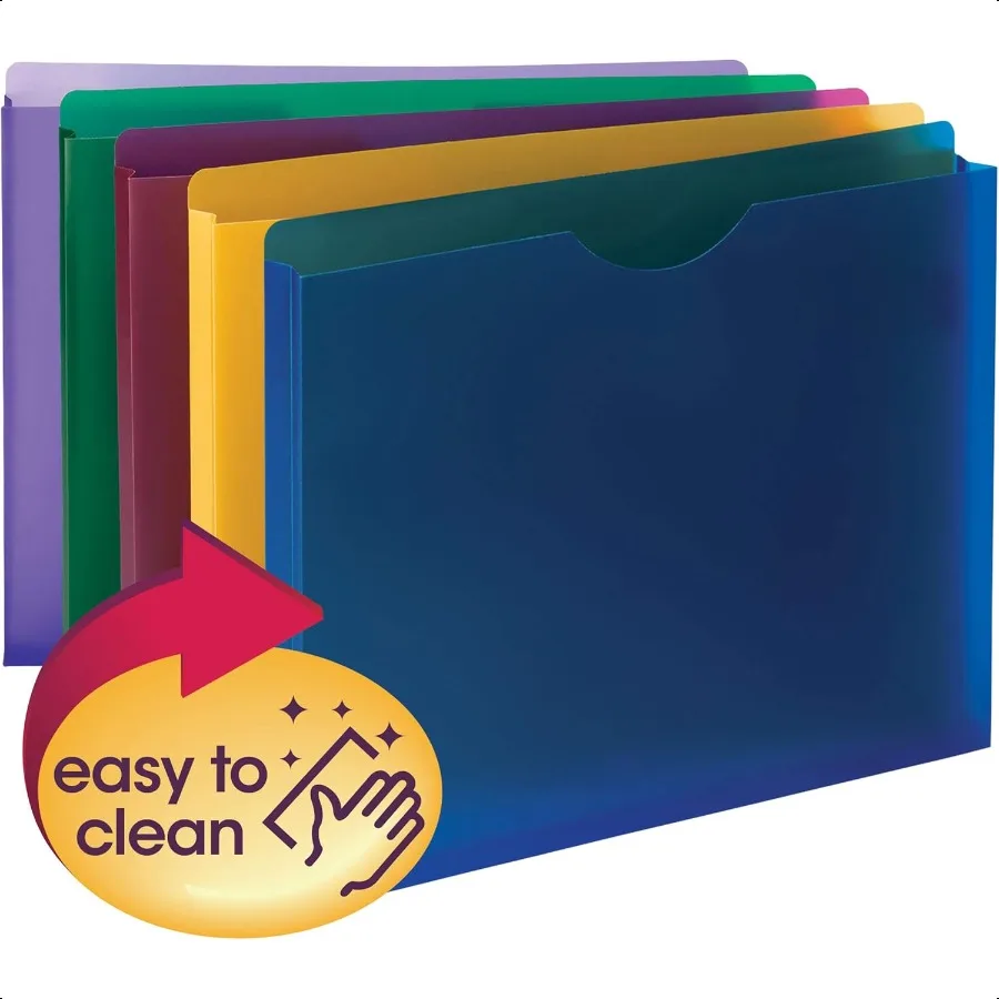 Giacca per file espandibile in polietilene Straigut Tab 1 Lettera di espansione Dimensioni Colori assortiti 10 per confezione 89610