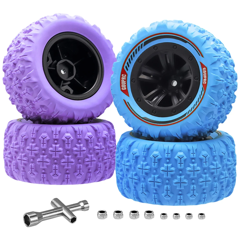 4 pezzi 12mm ruote esagonali pneumatici palude artiglio fango terreno pneumatici accessori pneumatici RC ruote per 1/14 1/16 RC auto cingolato buggy camion