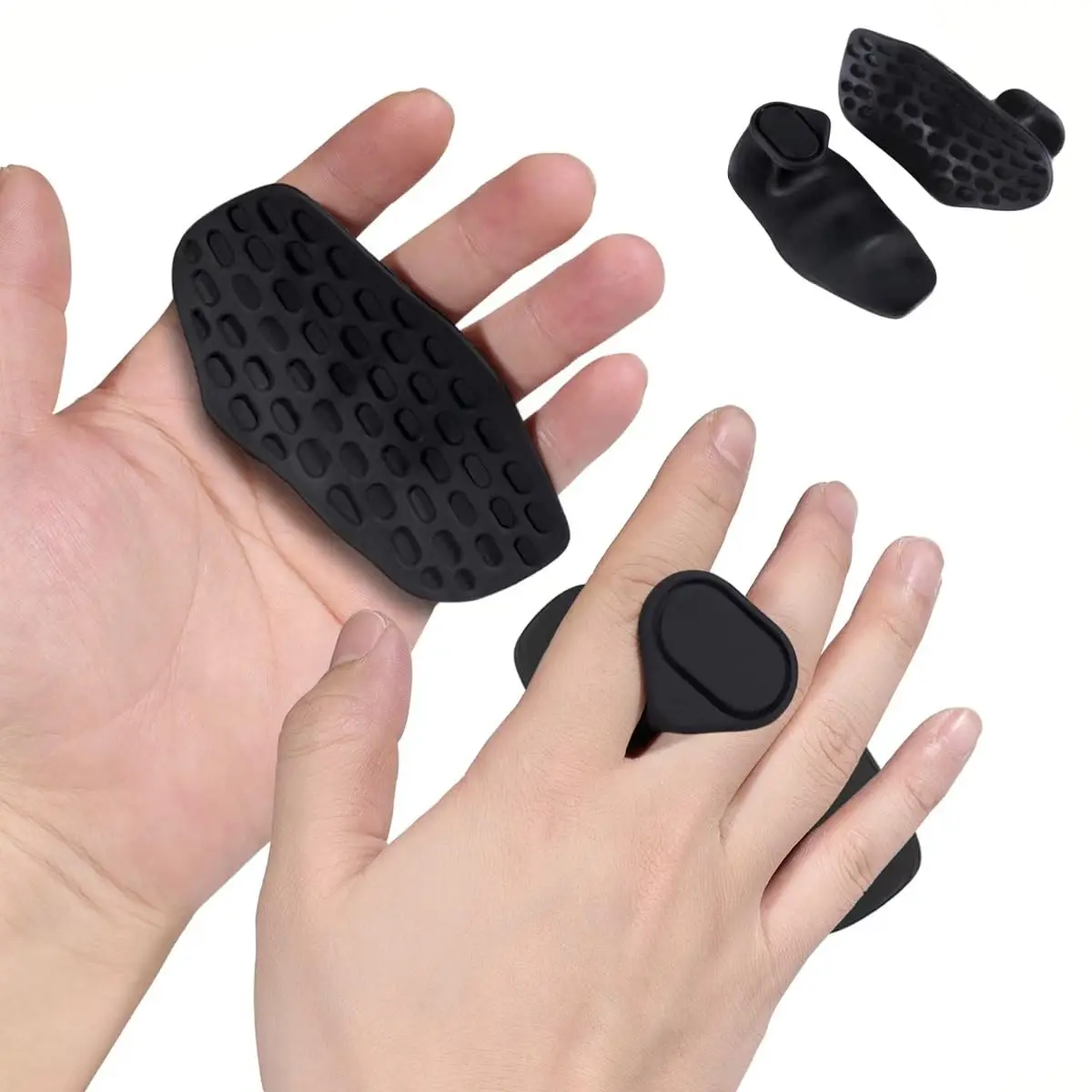 Empuñaduras antideslizantes para levantamiento de pesas, dominadas, entrenamiento de gimnasia, Protector de manos de goma ergonómico Unisex, guantes con mango fortalecedor