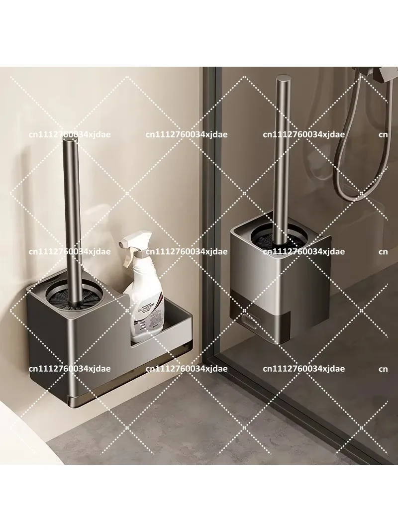 Wall Mounted Toilet Brush Gap Cleaner, No Dead Ends Bathroom Cleaning Brush, No Punching Hanging Design