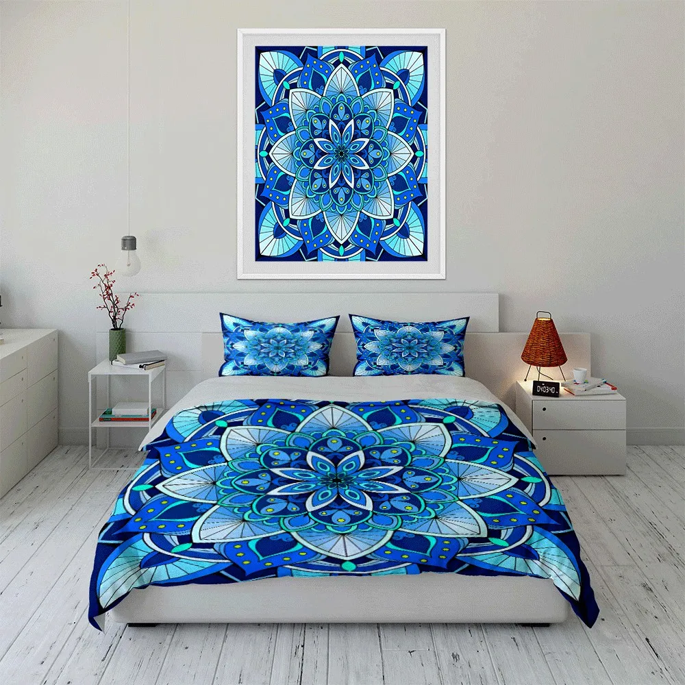 Mandala Design Three-Piece Set Exquisite three-piece bedding set gift for kids and adults