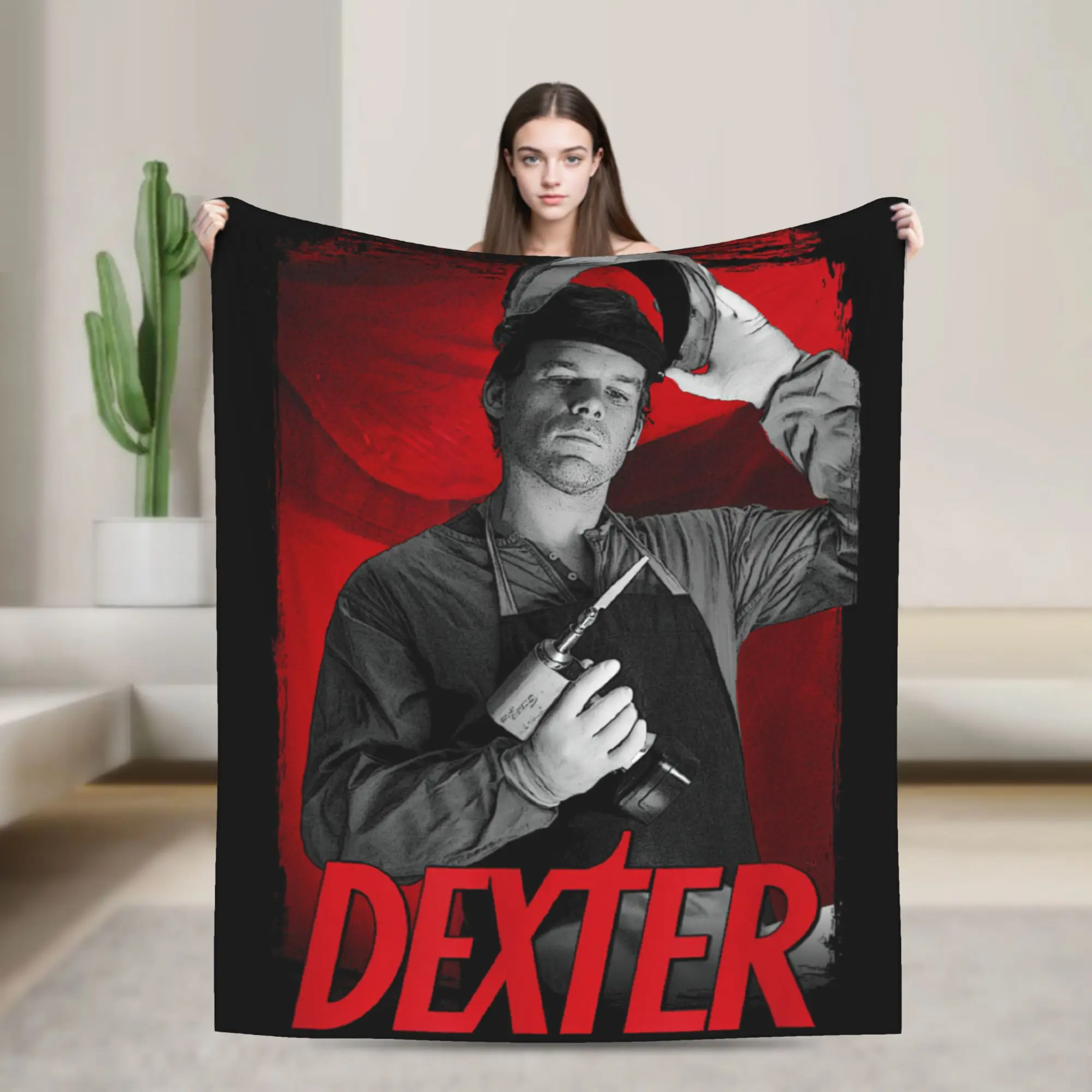 See Saw Dexter Morgan Knitted Blanket Horror Movie Fleece Throw Blankets Airplane Travel Decoration Soft Warm Bedsprea,