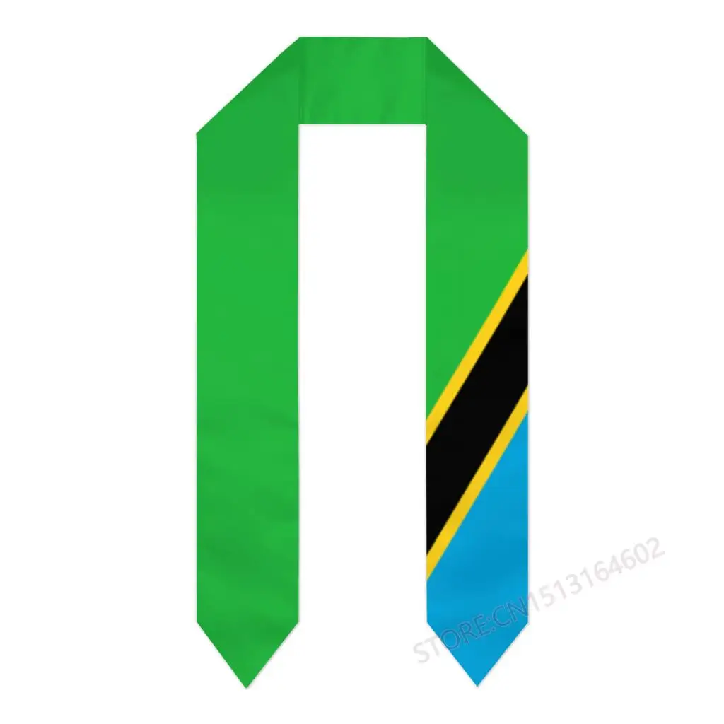 Custom Name Or Logo Tanzania Flag Scarf Graduation Stole Sash International Study Abroad Class of 2023 Shawl