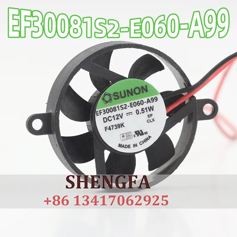 Original Sunon 5V 24V 48V 3007 3CM 30X30X7MM Small circular chassis EF30081S2-E060-A99 DC 12V 0.51W cooling fan