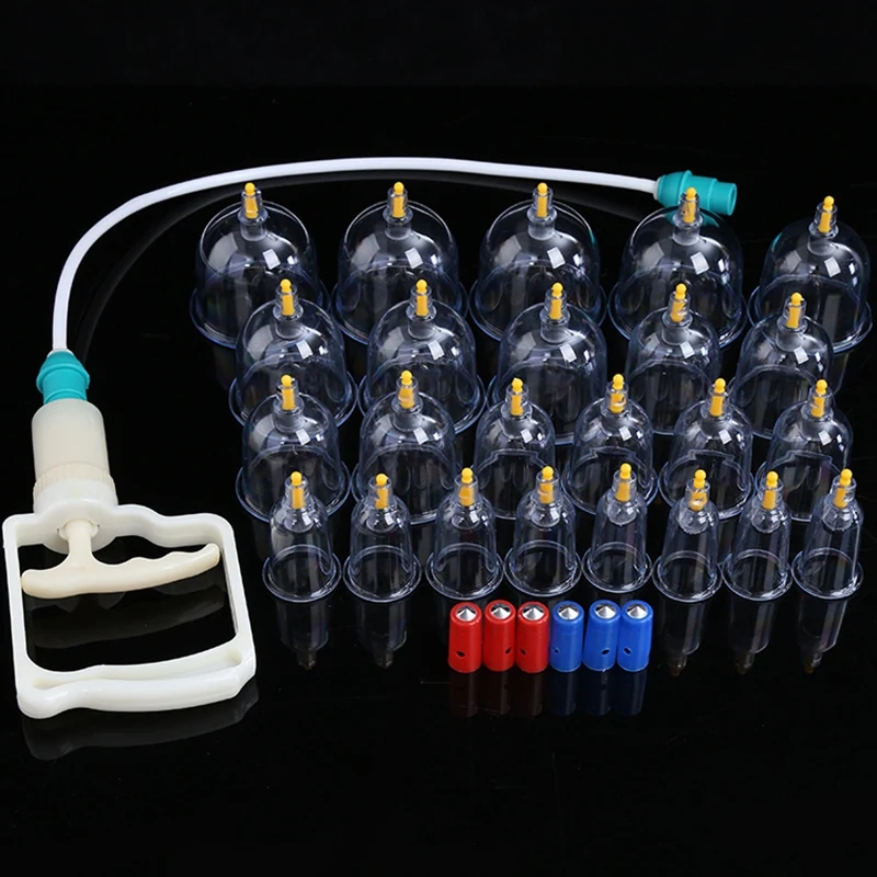 24Pcs Chinese Biomagnetic Vacuum Cupping Home Cupping Therapy Set Body Relax Tight Muscles Massage Pain Relief Tool