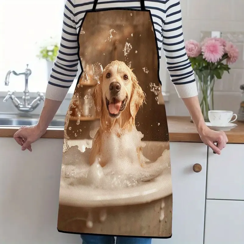 1pc, Wet Golden Retriever Bathing Suitable For Ladies And Gentlemen A Kitchen Cooking Apron That Is Essential For Household Chor