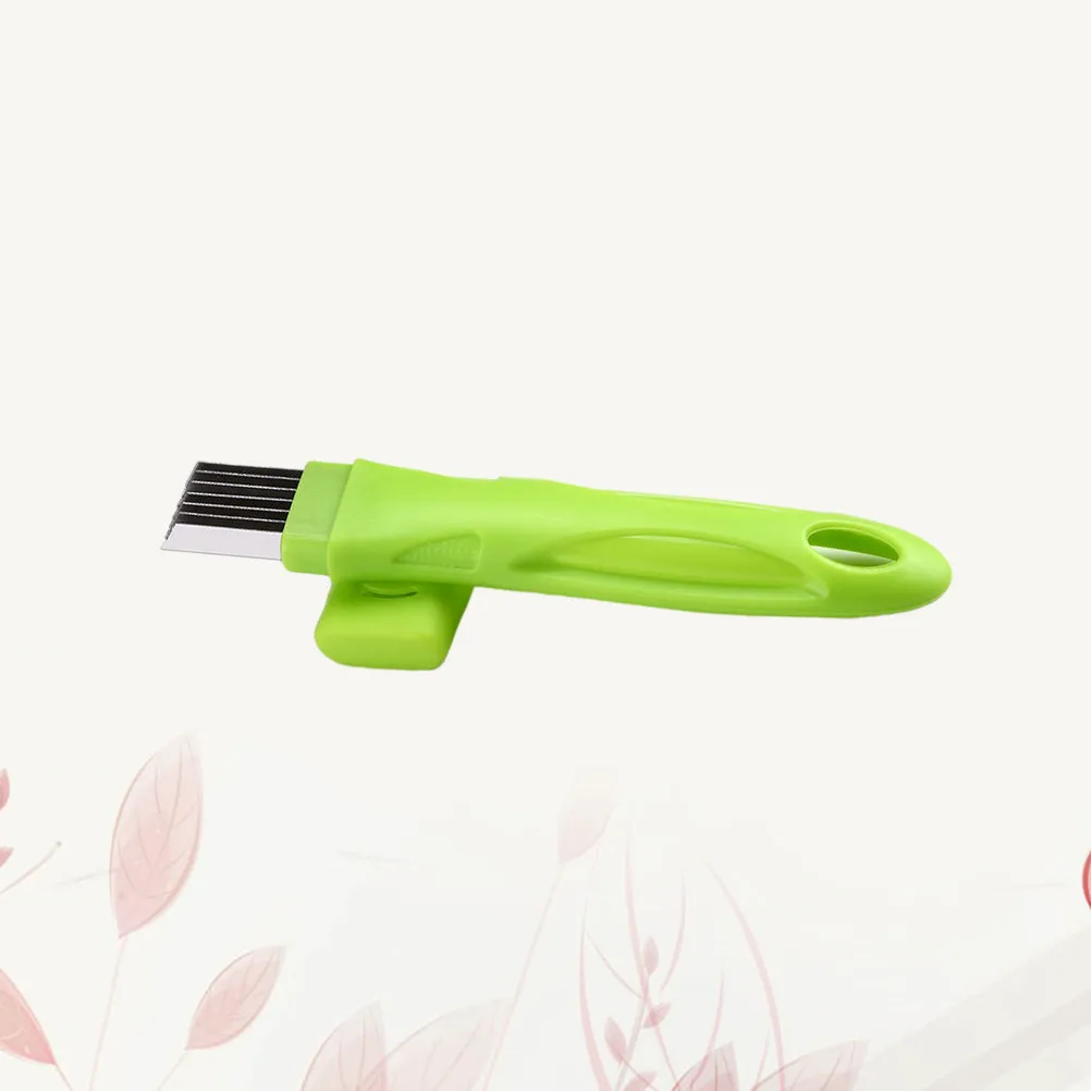 Scallion Cutter Stainless Steel Green Handle 7 Blade Labor Saving Non Slip Vegetable Cutter Kitchen Cutting Tools